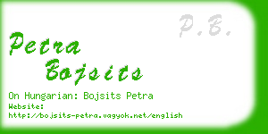 petra bojsits business card